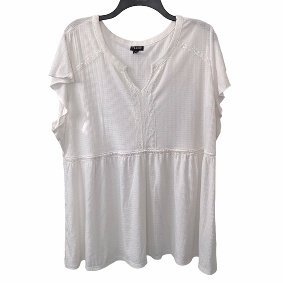 torrid Tops - Torrid white short sleeve babydoll shirt size 3 or 3x